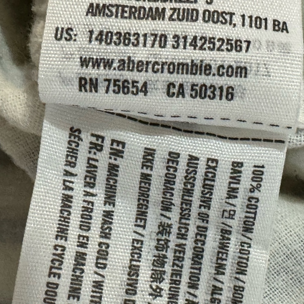 Abercrombie & Fitch Blue and White Striped Button Down Shirt, Large - Picture 5 of 6